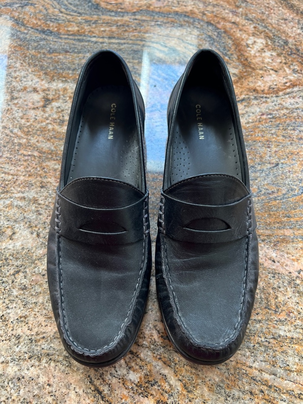 Cole Haan Black Leather Penny Loafers for Women sz 9B